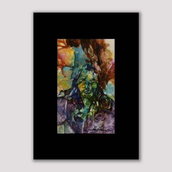 Green Man print from original Watercolor painting - Picture 3 of 5